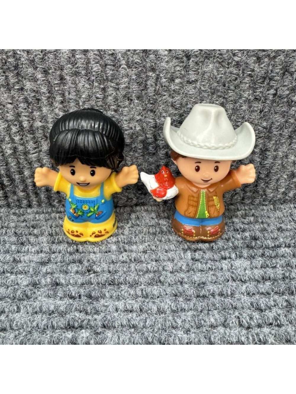 Little People Rancher Farmer Lot Boy Girl Cowboy Hat Overalls Farm Fisher-Price